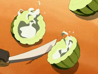 Peyote cactus cut in half with juice sloshing around