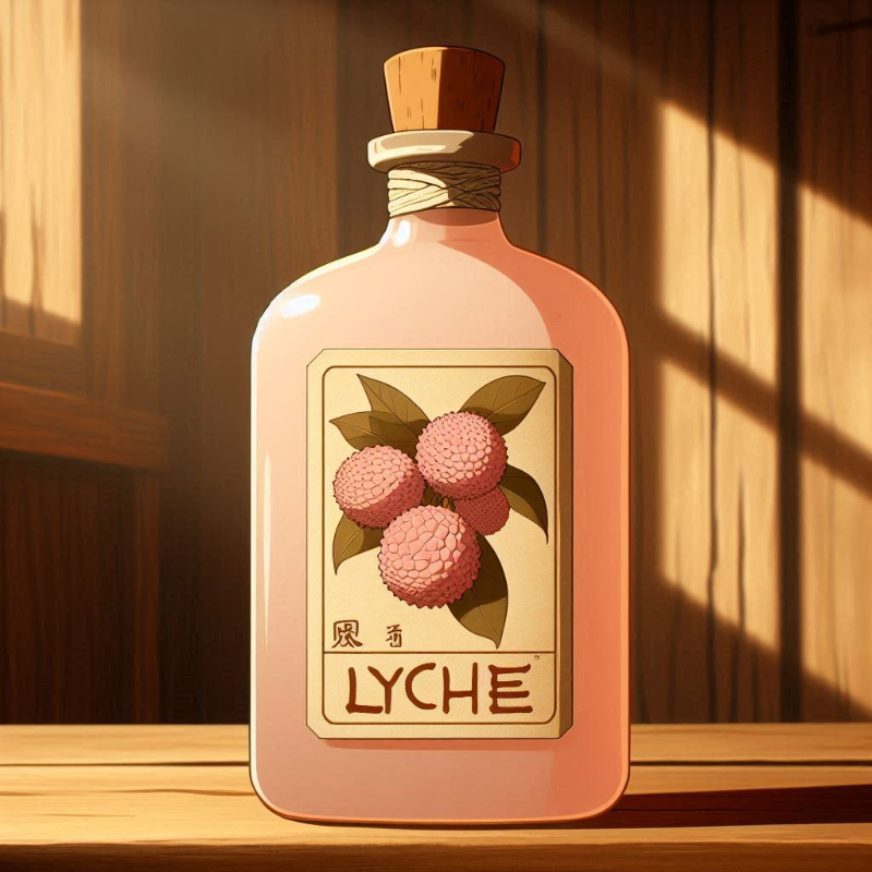 Lychee juice in a bottle