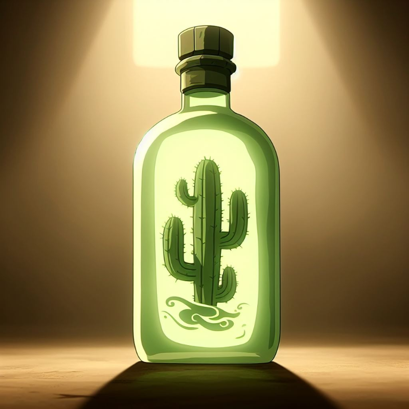 Bottle of cactus juice